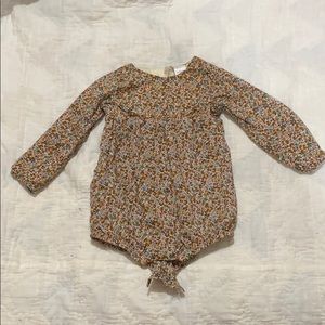 Organic cotton floral long-sleeve onesie - H&M